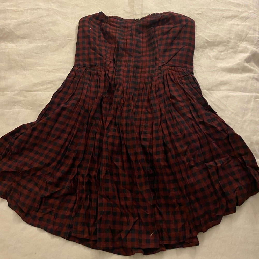 Black and Red Checkered Mini Dress